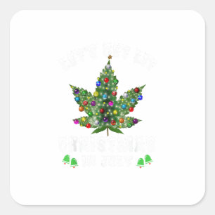 Sticker Carré Laissons-nous un Noël Lit En Juillet Arbre de Noël