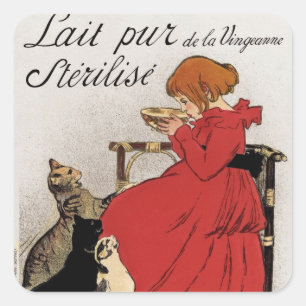 Sticker Carré Lait d'essai pour les minous