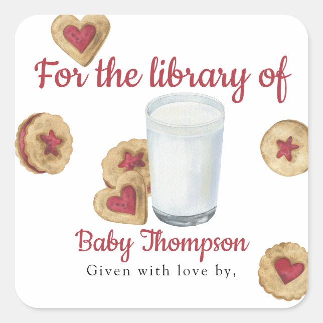 Sticker Carré Lait et biscuits pour la bibliothèque de (Devant)