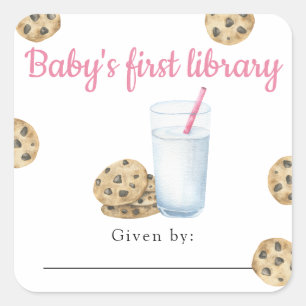Sticker Carré Lait et biscuits Première bibliothèque de Baby