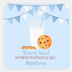 Sticker Carré Lait et cookies