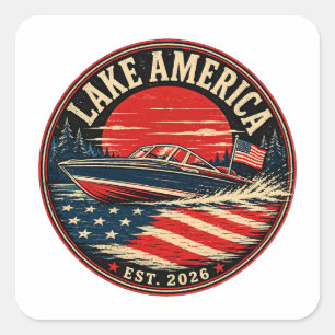 Sticker Carré Lake America est humour politique 2026