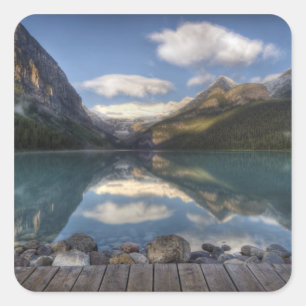 Sticker Carré Lake Louise au lever du soleil, parc national Banf