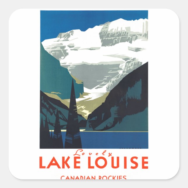 Sticker Carré Lake Louise Rockies Canada (Devant)