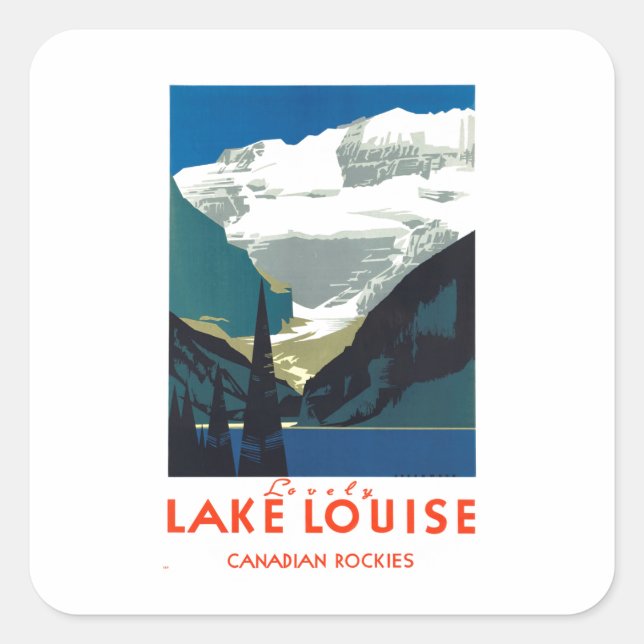 Sticker Carré Lake Louise Rockies Canada (Devant)
