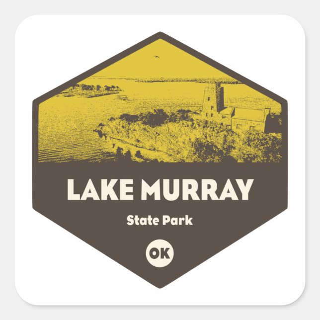 Sticker Carré Lake Murray State Park Oklahoma (Devant)