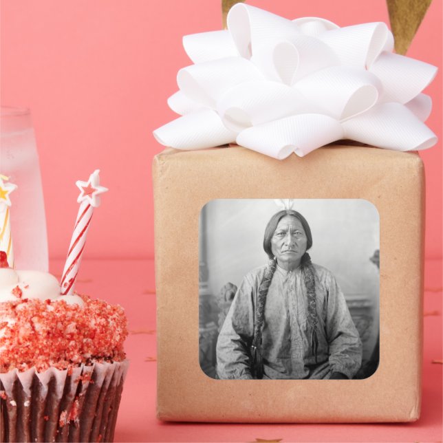 Sticker Carré Lakota Leader assis Bull Amérindien (Fête)