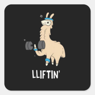 Sticker Carré Lama dans la salle de gym - levage de poids