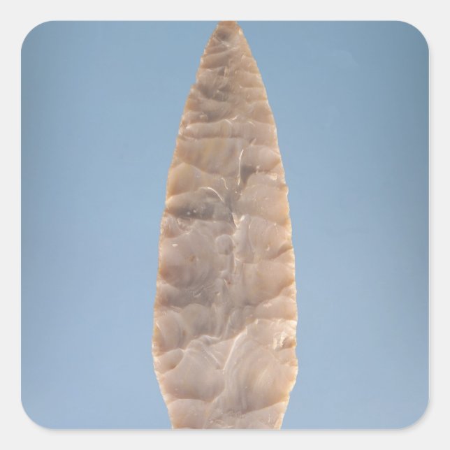 Sticker Carré Lame de "feuille de laurier" de Solutréan, trouvée (Devant)