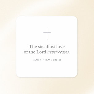 Sticker Carré Lamentations 3:22-23 Verset de la Bible Minimal Fo