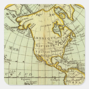 Sticker Carré L'Amérique du Nord et l'Amérique du Sud