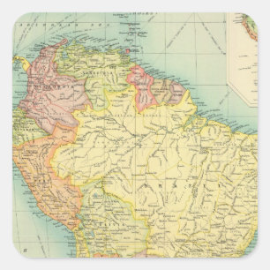 Sticker Carré L'Amérique du Sud politique