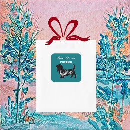 Sticker Carré L'ami éternel de l'homme, décoration florale d'art