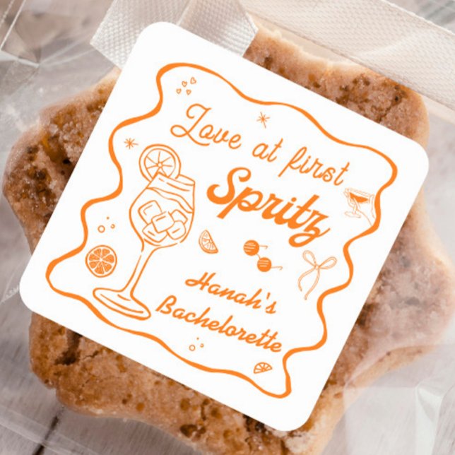 Sticker Carré L'amour au premier spritz Enterrement de vie de je (Créateur téléchargé)