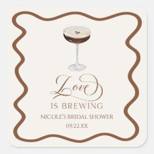 Sticker Carré L'amour brasse la Fête des mariées Expresso Martin