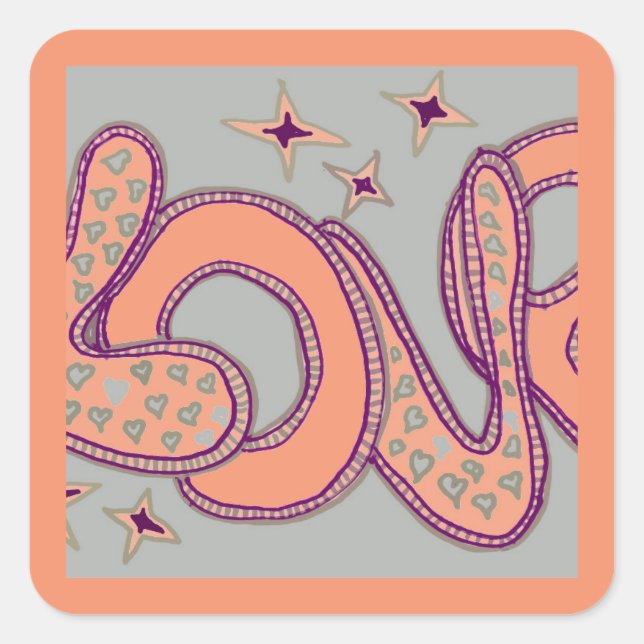 Sticker Carré L'amour dans le style années 1960 (Devant)