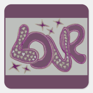 Sticker Carré L'amour dans le style années 1960