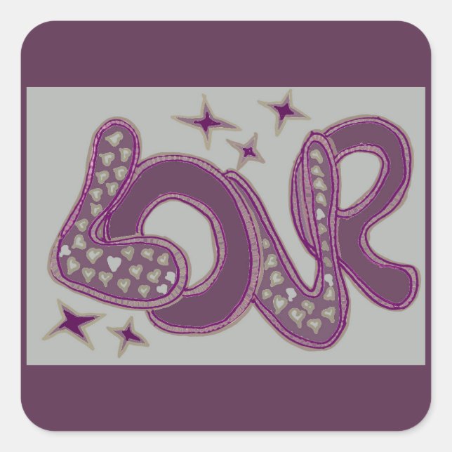 Sticker Carré L'amour dans le style années 1960 (Devant)