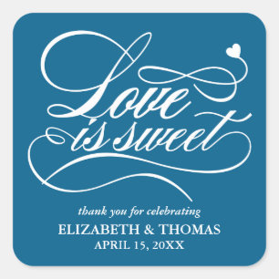 STICKER CARRÉ L'AMOUR ÉLÉGANT CLASSÉ EST DES BÂTIMENTS DE MARIAG