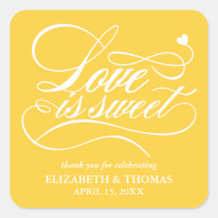 STICKER CARRÉ L'AMOUR ÉLÉGANT CLASSÉ EST DES BÂTIMENTS DE MARIAG