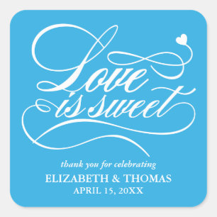 STICKER CARRÉ L'AMOUR ÉLÉGANT CLASSÉ EST DES BÂTIMENTS DE MARIAG