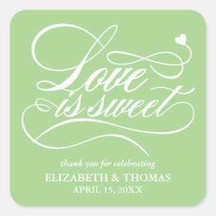 STICKER CARRÉ L'AMOUR ÉLÉGANT CLASSÉ EST DES BÂTIMENTS DE MARIAG