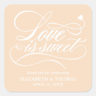 STICKER CARRÉ L'AMOUR ÉLÉGANT CLASSÉ EST DES BÂTIMENTS DE MARIAG