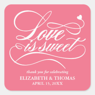 STICKER CARRÉ L'AMOUR ÉLÉGANT CLASSÉ EST DES BÂTIMENTS DE MARIAG