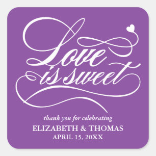 STICKER CARRÉ L'AMOUR ÉLÉGANT CLASSÉ EST DES BÂTIMENTS DE MARIAG