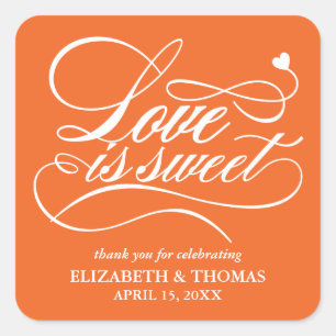 STICKER CARRÉ L'AMOUR ÉLÉGANT CLASSÉ EST DES BÂTIMENTS DE MARIAG