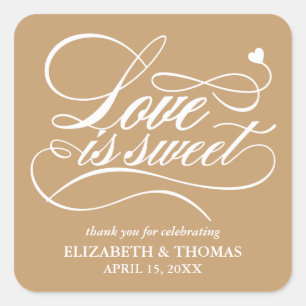 STICKER CARRÉ L'AMOUR ÉLÉGANT CLASSÉ EST DES BÂTIMENTS DE MARIAG