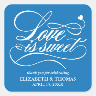 STICKER CARRÉ L'AMOUR ÉLÉGANT CLASSÉ EST DES BÂTIMENTS DE MARIAG