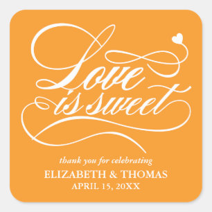 STICKER CARRÉ L'AMOUR ÉLÉGANT CLASSÉ EST DES BÂTIMENTS DE MARIAG