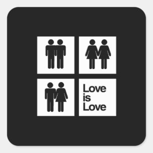 Sticker Carré L'amour est des blocs d'amour