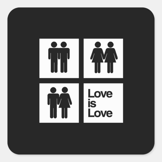 Sticker Carré L'amour est des blocs d'amour (Devant)