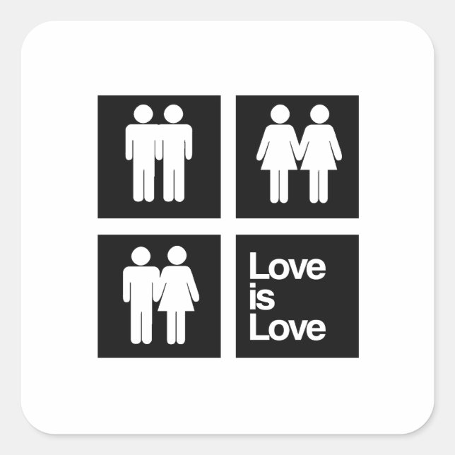 Sticker Carré L'amour est des blocs d'amour (Devant)