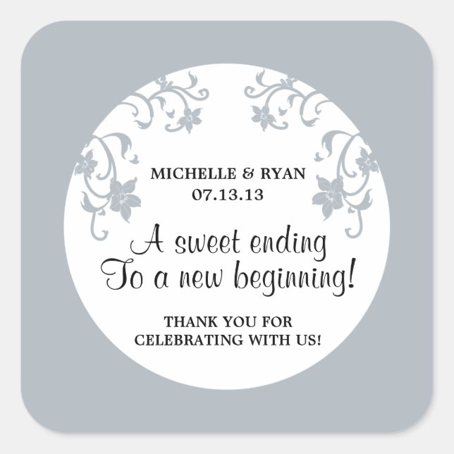 Sticker Carré L'amour est doux - Fleurs (Devant)