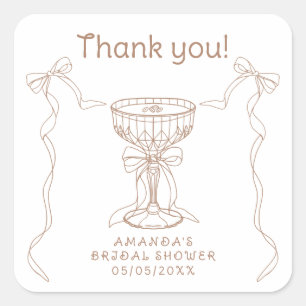 Sticker Carré L'amour est en train de se préparer Merci dessinés