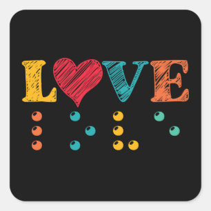 Sticker Carré L'amour est le braille aveugle