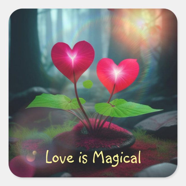 Sticker Carré L'amour est magique (Devant)