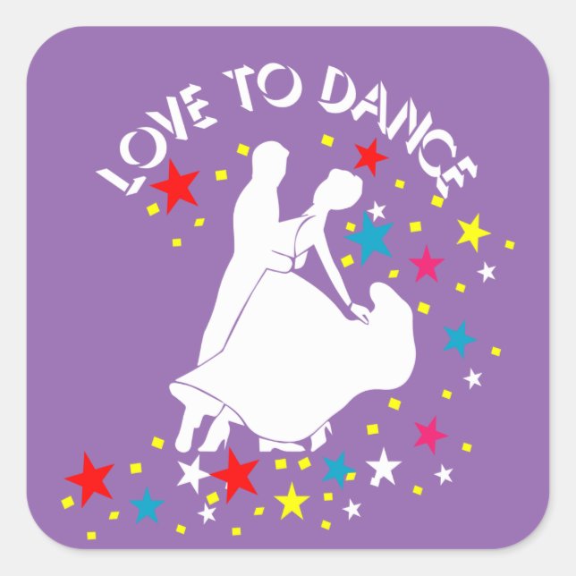 Sticker Carré L'amour pour la danse (Devant)