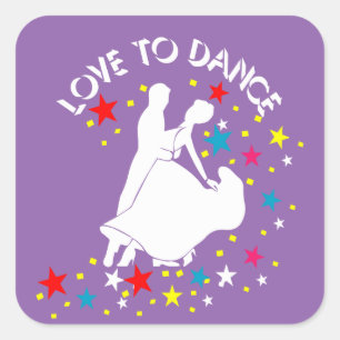 Sticker Carré L'amour pour la danse