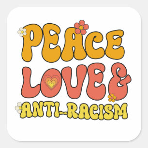 Sticker Carré L'amour pour la paix et l'anti-racisme