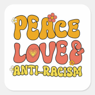 Sticker Carré L'amour pour la paix et l'anti-racisme