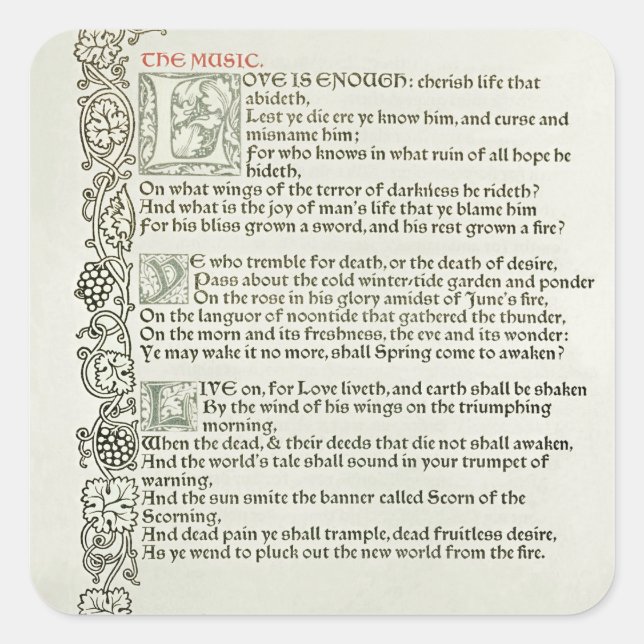 Sticker Carré L'amour suffit, 1897 (Devant)