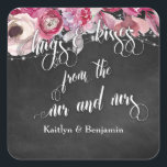 Sticker Carré Lampe Chalkboard Fleurs Hugs & Baisers de nous<br><div class="desc">Ce joli design se distingue par ses cordes claires, ses fleurs d'aquarelle rose et son arrière - plan en damier. Le point focal est une couche de typographie lisant "accolades & baisers de m et mrs" dans une police tourbillonnante et élaborée. Utilisez le champ modèle pour ajouter vos noms. De...</div>