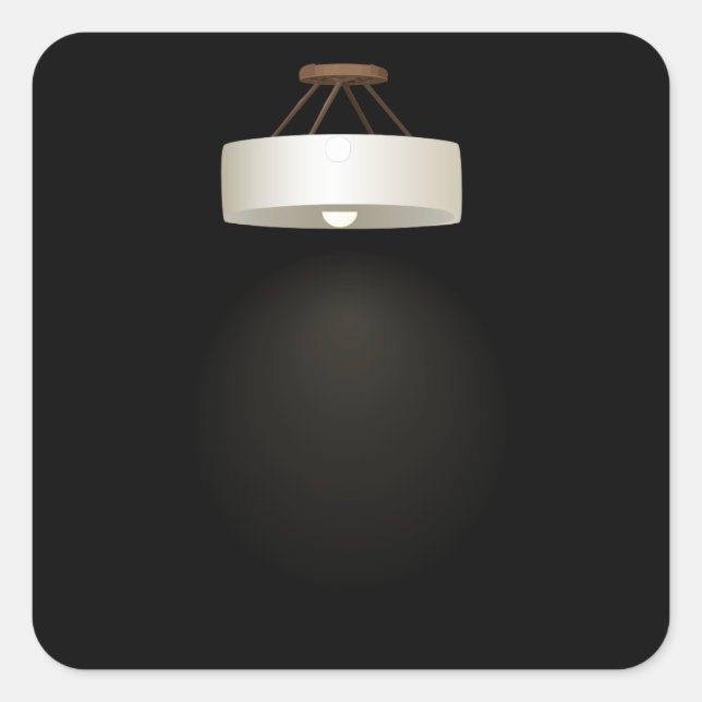 Sticker Carré Lampe de plafond en bronze (Devant)