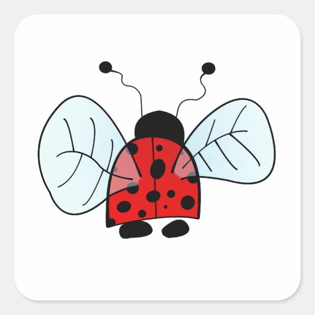 Sticker Carré Lampe de table coccinelle (Devant)