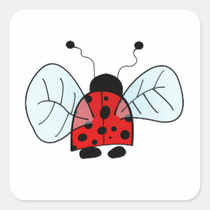 Sticker Carré Lampe de table Ladybug