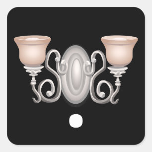 Sticker Carré Lampe murale royale de meubles rayés